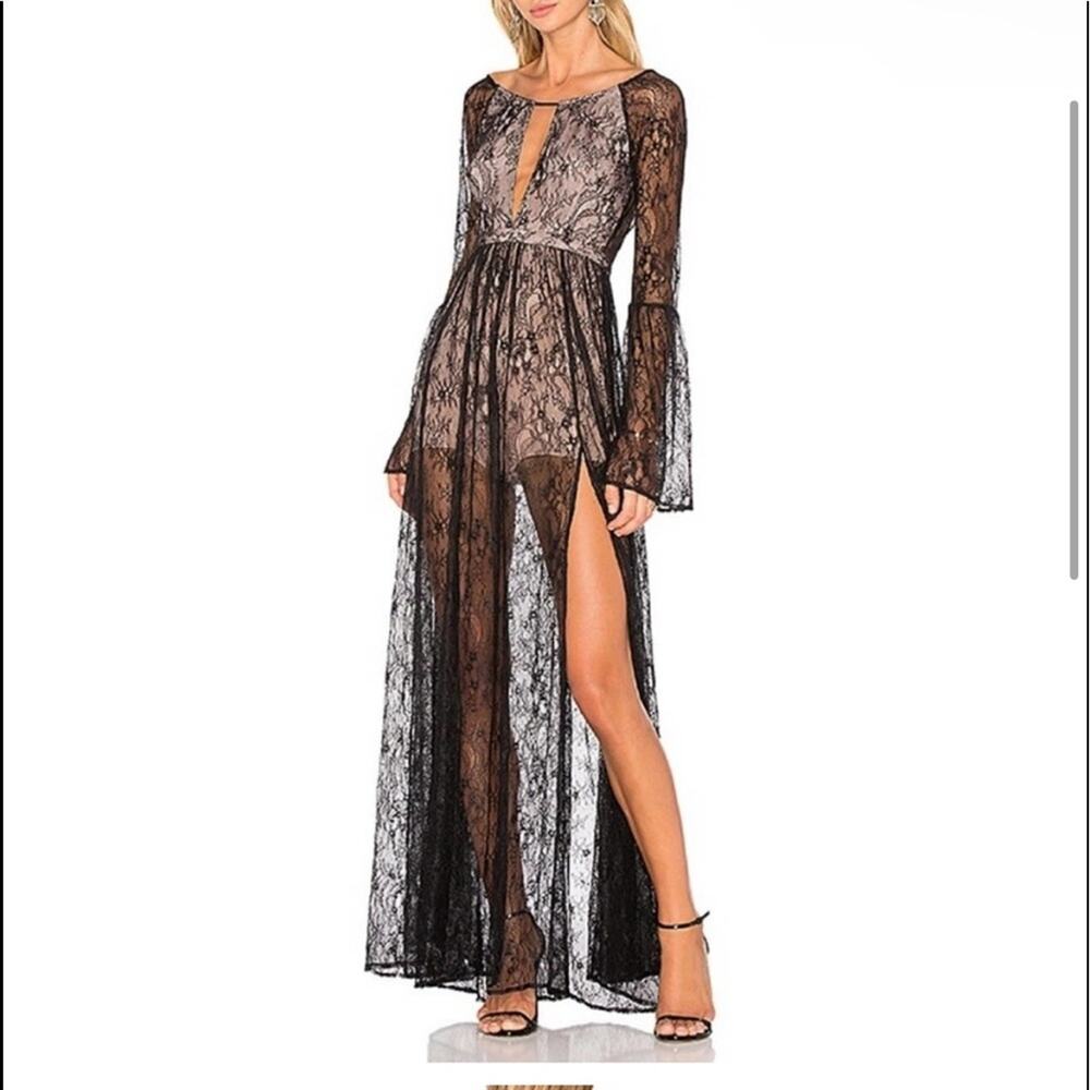 NWT The Jetset Diaries “Majestic” Maxi black lace  Dress